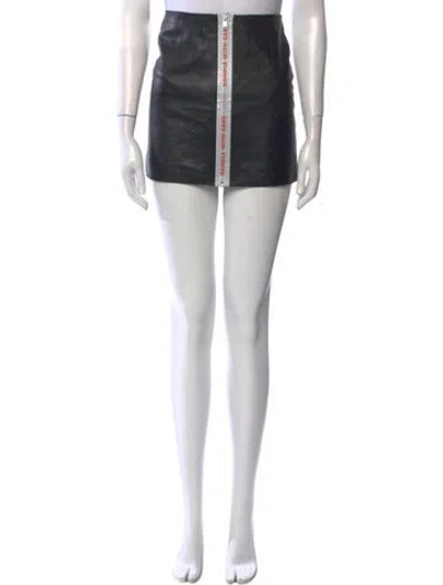 Pre-owned Heron Preston Leather Mini Skirt In Black
