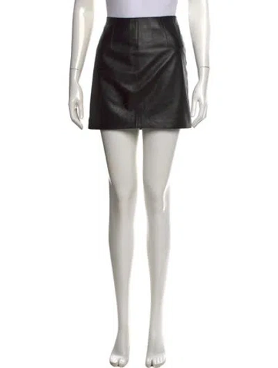 Pre-owned Heron Preston Leather Mini Skirt In Black