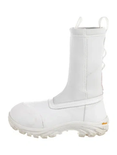 Pre-owned Heron Preston Leather Sock Boots In White