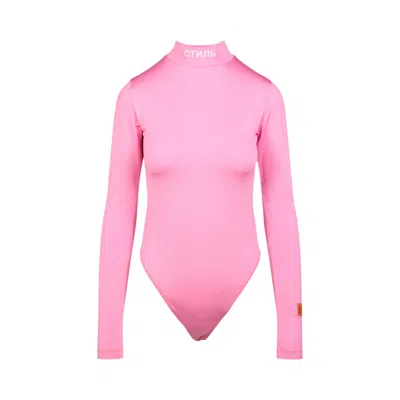 Pre-owned Heron Preston Logo Bodysuit 'pink' | Women's Size S