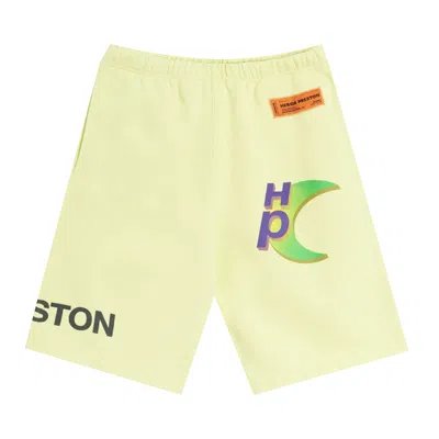 Pre-owned Heron Preston Logo Collage Sweatshorts 'lemon Yellow'