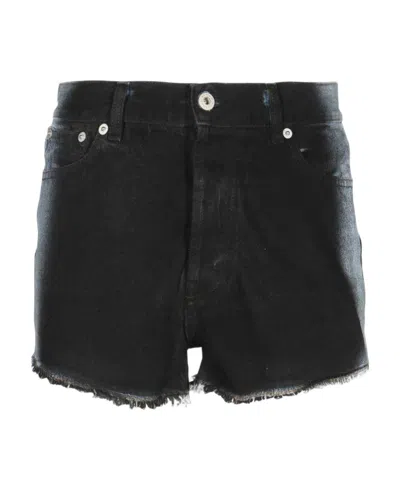 Heron Preston Logo Denim Shorts In Black