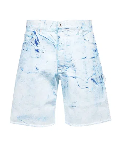 Heron Preston Logo Denim Shorts In Blue