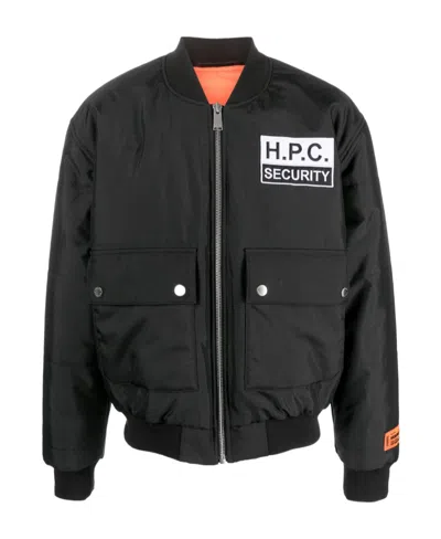 Heron Preston Logo Embroidered Quilted Baseball Jacket In Black