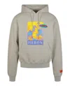 Heron Preston Heron Graphic Cotton Hoodie Pullover In Gray