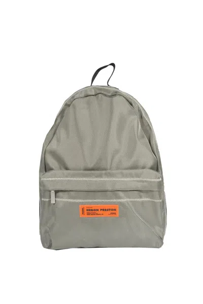 Heron Preston Logo Patch Backpack In Grey