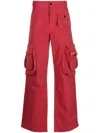 Heron Preston Logo-patch Cargo Trousers In Red