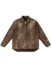 Heron Preston Logo-patch Cotton Jacket In Brown