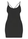 Heron Preston Black Stretch Polyester Blend Mini Dress In Black