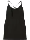Heron Preston Black Stretch Polyester Blend Mini Dress In Black