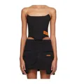 Heron Preston Logo-patch Strapless Corset Top In Black