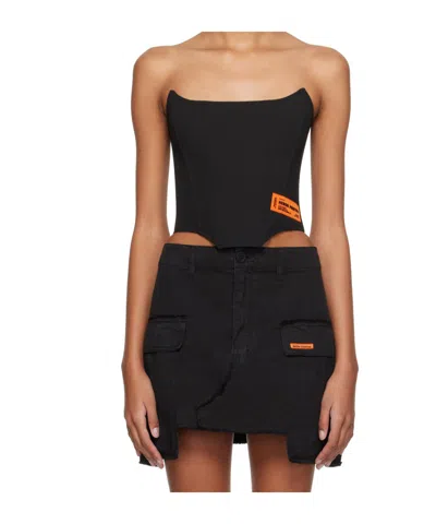 HERON PRESTON HERON PRESTON LOGO PATCH CROPPED CORSET TOP