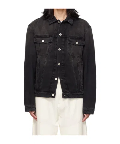 Heron Preston Logo-patch Denim Jacket In Black