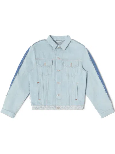 HERON PRESTON LOGO-PATCH DENIM JACKET