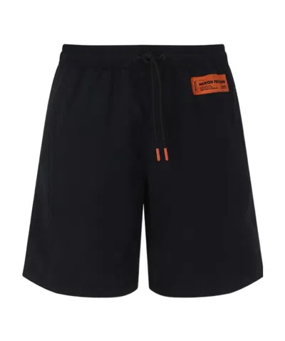 HERON PRESTON HERON PRESTON LOGO PATCH ELASTICATED WAISTBAND SWIM SHORTS