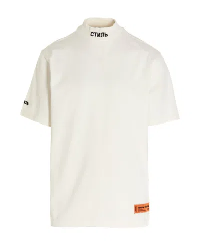 Heron Preston Logo-patch Mock-neck T-shirt In White