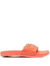 Heron Preston Logo-appliquéd Mesh Slides In Orange