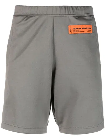 Heron Preston Logo-patch Track Shorts In Grey