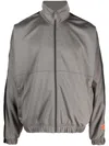 Heron Preston Logo-patch Zip-up Sweatshirt In Grey