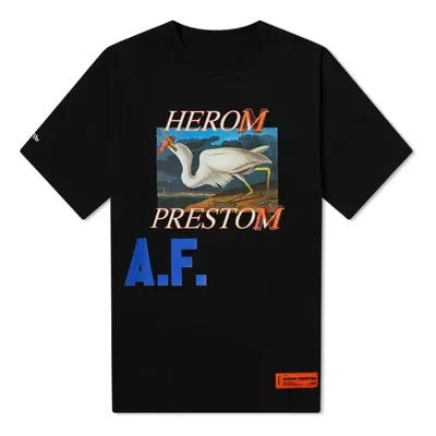 HERON PRESTON HERON PRESTON LOGO PRINT AF OVERSIZED T-SHIRT 'BLACK'