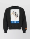 HERON PRESTON LOGO PRINT COTTON CREW-NECK SWEATSHIRT