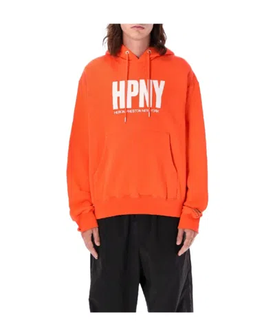 Heron Preston Logo-print Cotton Hoodie In Orange