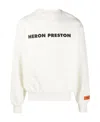 Heron Preston Logo Print Cotton Crewneck Sweatshirt In White