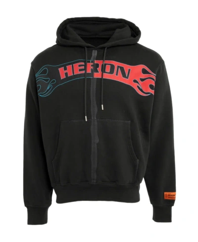 Heron Preston Logo-print Zip-up Hoodie In Black