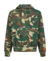 Heron Preston Camouflage Effect Hoodie With Patch Pocket In Green