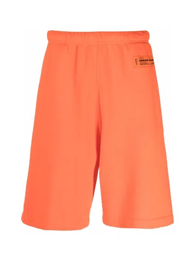 Heron Preston Logo Recycled Sweat Shorts In Orange