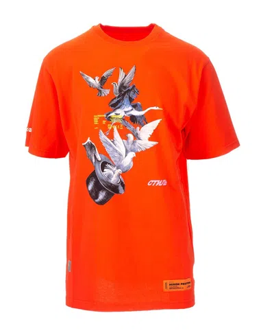 Heron Preston Logo Round-necked T-shirt In Red