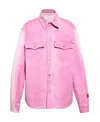 Heron Preston Pink Faded Denim Jacket In Pink