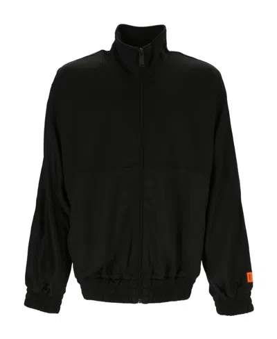 Heron Preston Logo-stripe Zipped Track Jacket In Black