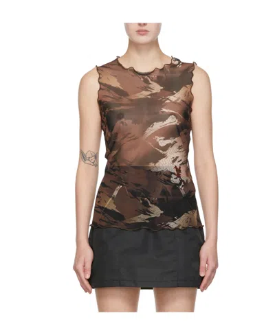 Heron Preston Logo Vest In Brown