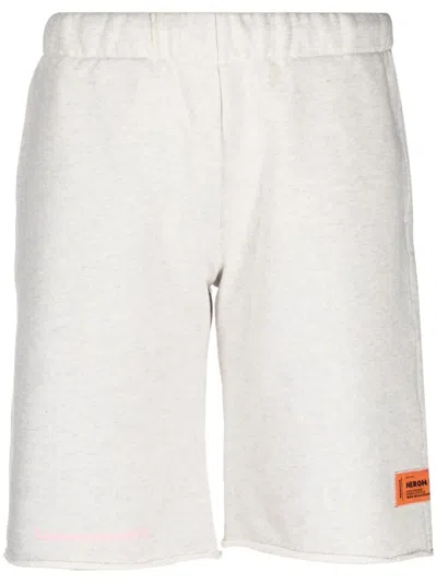 Heron Preston Logo-patch Knee-length Shorts In Grey