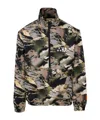 Heron Preston Camouflage Windbreaker With Stand Collar In Brown