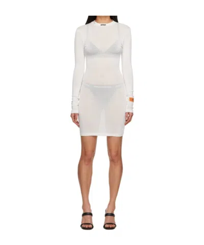 Heron Preston Long Sleeve Dress In White