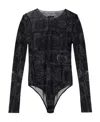 Heron Preston Long-sleeved Round-neck Jumpsuit In Black
