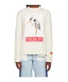 Heron Preston Off-white Heron Bird Painted Long Sleeve T-shirt In White