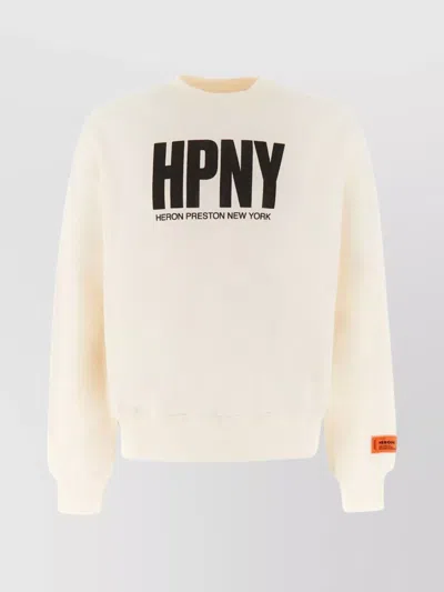 Heron Preston Loose Fit Cotton Crew-neck Sweater In Brown
