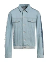 Heron Preston Man Denim Outerwear Blue Size L Cotton In Blue