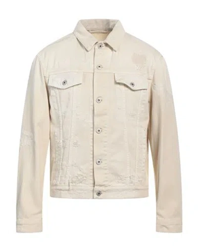 Heron Preston Man Denim Outerwear Ivory Size M Cotton In White