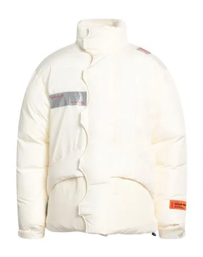 Heron Preston Man Jacket Ivory Size L Polyester, Cotton In White