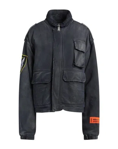 Heron Preston Man Jacket Navy Size L Cotton