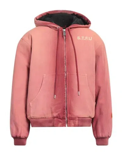 Heron Preston Man Jacket Salmon Pink Size L Cotton