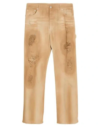 Heron Preston Man Pants Camel Size 33 Cotton In Beige