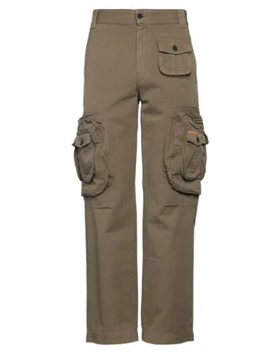 Heron Preston Man Pants Military Green Size Xl Cotton, Linen