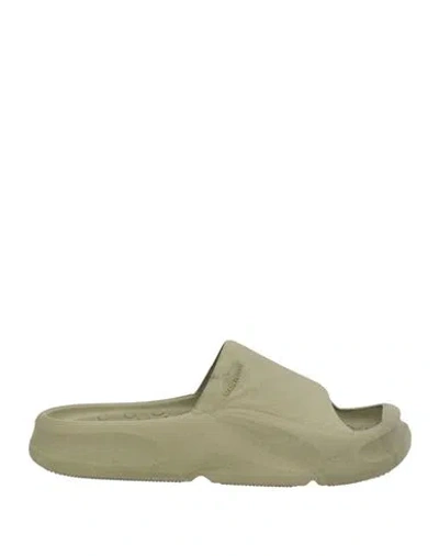 Heron Preston Man Sandals Sage Green Size 7 Rubber In Animal Print