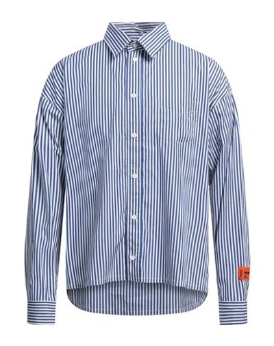 Heron Preston Man Shirt Navy Size L Cotton