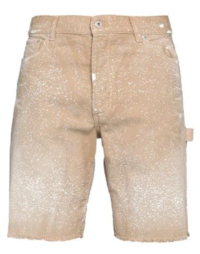 Heron Preston Man Shorts & Bermuda Shorts Camel Size M Cotton In Beige